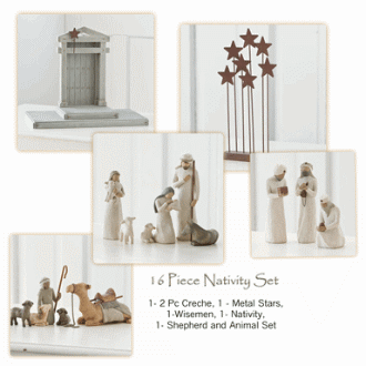16-piece Nativity set for a classic Christmas keepsake display