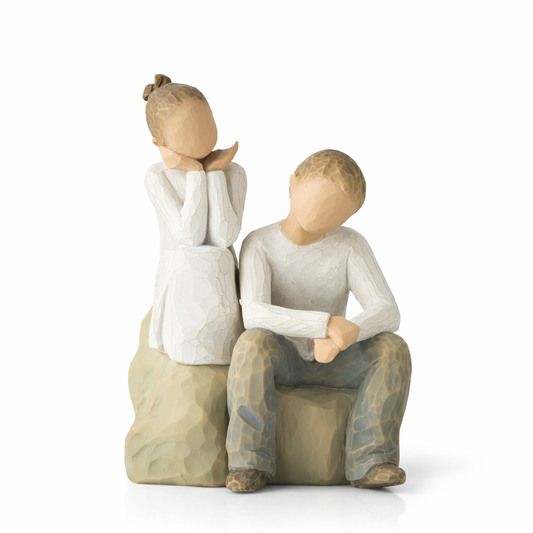 Brother and Sister figurine as a sibling family keepsake gift