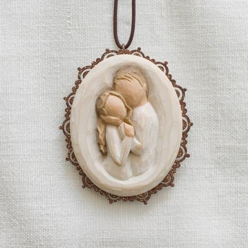Embrace metal-edged ornament as a love keepsake gift