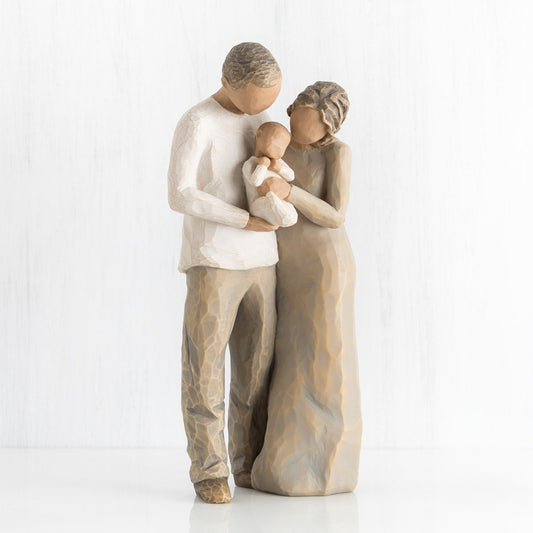 We Are Three figurine as a new baby family keepsake gift