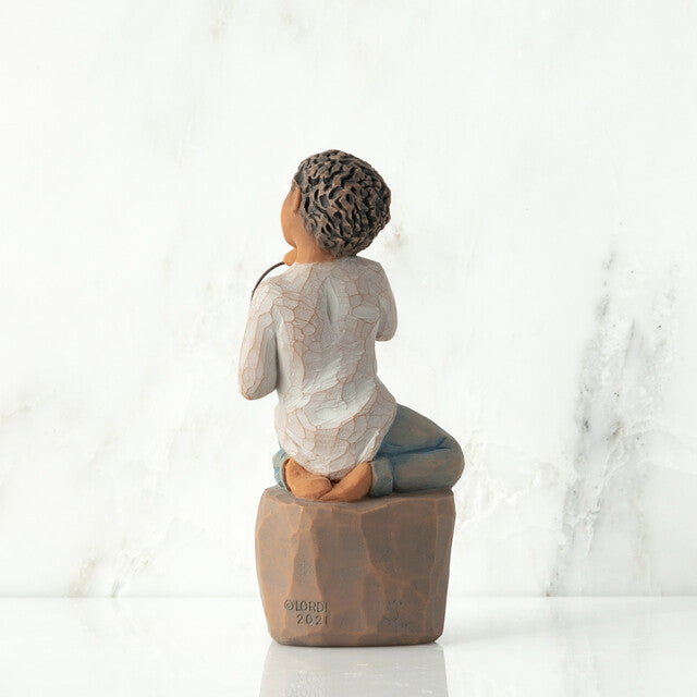 Love You Too darker skin figurine as a child love keepsake gift
